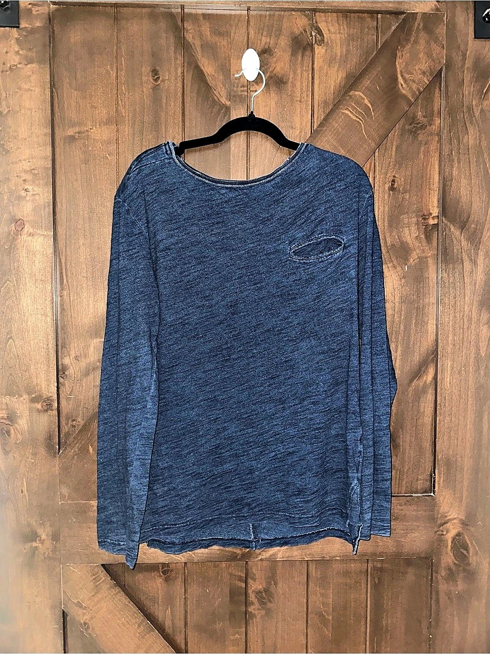 Zara Long Sleeve Tee in Blue Size Medium